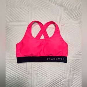 Hot pink Under Armour sports bra. Size L.